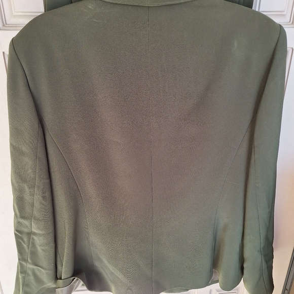 Suit Studio Pant Suit SzP16 Dbl Breasted FullyLined Pants/Jacket Olive Polyester - Picture 10 of 15